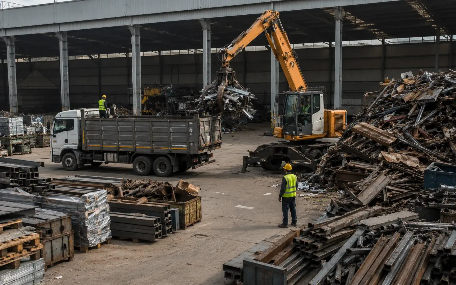Fabrika ve şantiyede toplu metal hurda alımı ve yükleme