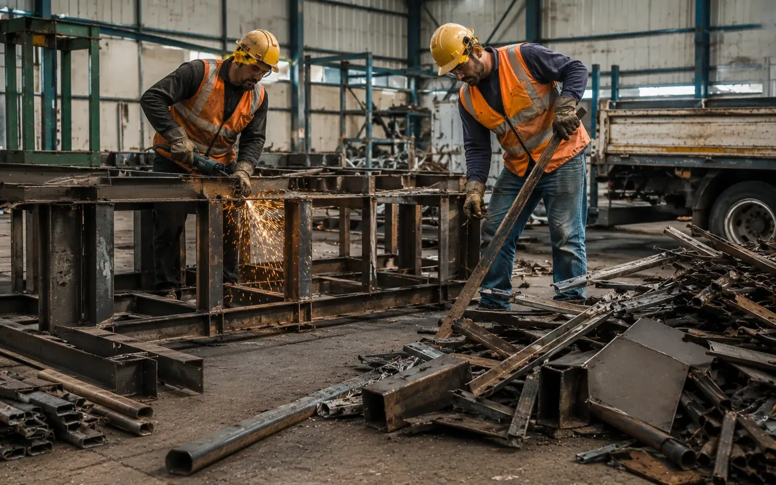 Fabrika makinesi ve metal tesisat hurda söküm çalışması